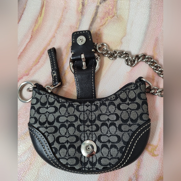 Authentic Coach Signature Mini Soho Pouch Charm Keychain Y2K - Picture 4 of 14